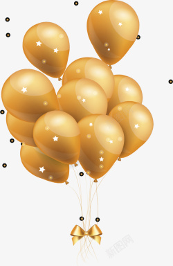 金色儿童节气球束矢量图素材