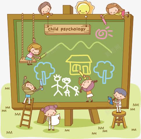 校园卡通png免抠素材_新图网 https://ixintu.com 儿童 卡通 卡通背景 学校 学校场景 学生 彩色 校园 绘画 黑板 黑板报