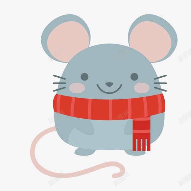 大耳朵可爱老鼠图案png免抠素材_新图网 https://ixintu.com 动物 卡通 围巾 图案 小清新 彩色 生物 简约 红色 老鼠 老鼠生日 鼠