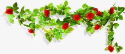 春天田园红色玫瑰装饰素材