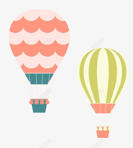 热气球卡通手绘png免抠素材_新图网 https://ixintu.com 卡通 彩色气球 热气球 空气球 素材
