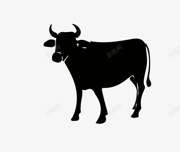 黑白牛icon图标png_新图网 https://ixintu.com ai格式 平遥牛肉 牛肉 生鲜 美食 肉 荤菜 食品 食物 鲜肉