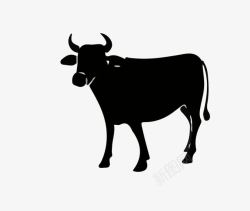 图标牛黑白牛icon图标高清图片