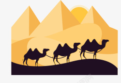 埃及金字塔沙漠骆驼素材