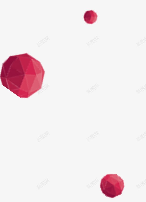 六角棱形元素png免抠素材_新图网 https://ixintu.com 大红色 彩色圆球 装饰元素