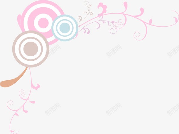 潮流粉色花纹png免抠素材_新图网 https://ixintu.com AI 卡通 圆形 手绘 潮流 粉色 线条 花纹 花边