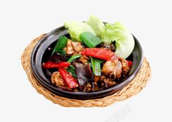 辣味石锅黄焖鸡米饭素材