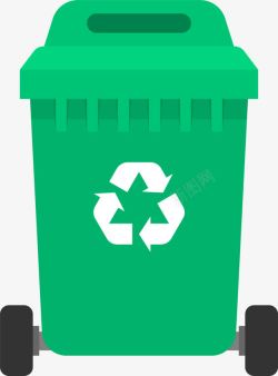 立体垃圾桶绿色立体卡通垃圾桶高清图片