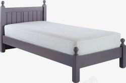 白色床垫实物欧式简约单人床木床高清图片
