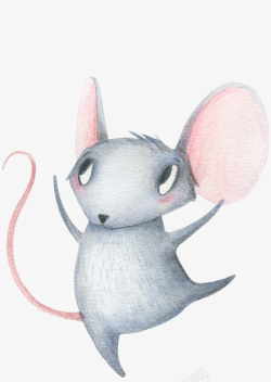 水彩小老鼠涂鸦插画素材
