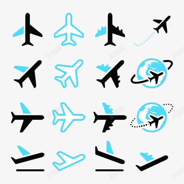 手绘飞机图标png_新图网 https://ixintu.com 交通 图标 简约 线条 航空 航线 飞机 飞机航线