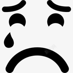 悲伤忧郁表情伤心痛苦哭泣的表情符号的图标高清图片