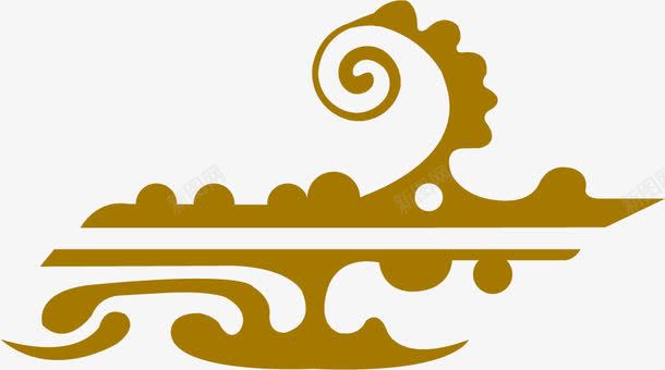中国风图案png免抠素材_新图网 https://ixintu.com 中国风图案 古代 古代素材 简约 线条 黄色古风花纹