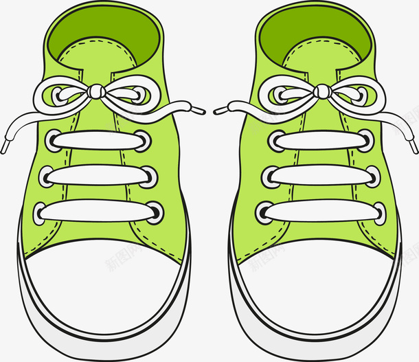 卡通绿色矢量鞋子图图片【png免费下载】