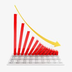 箭头下滑指标下滑高清图片