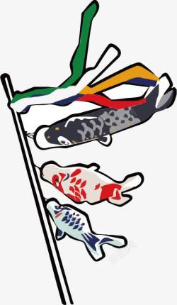 日本节日风彩色日本鲤鱼旗高清图片