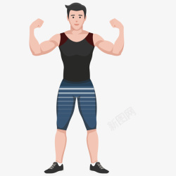 卡通强壮男人运动健身强壮的男人图矢量图高清图片