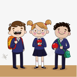 卡通学生矢量图素材