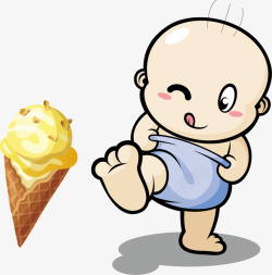 婴儿冰淇淋矢量图素材