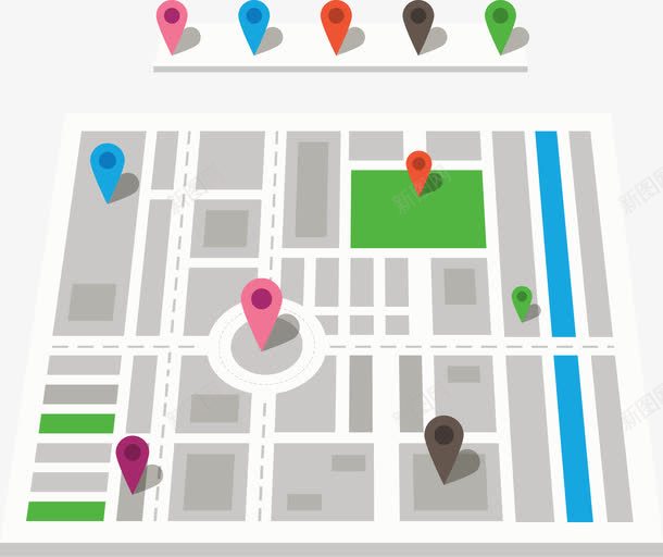 城市街道地图png免抠素材_新图网 https://ixintu.com GPS定位地图 GPS系统 城市街道 导航 智能设备 线路查询 路线查询