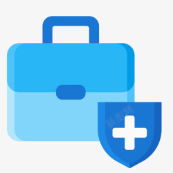 蓝色渐变安全盾牌蓝色圆角医疗文件夹元素高清图片