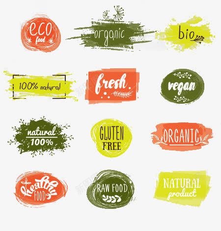 食品餐饮促销标签png免抠素材_新图网 https://ixintu.com 低碳生活 健康 养生 有机 果蔬类产品 绿色 食品