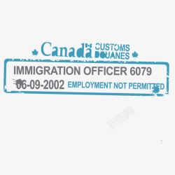加拿大签证加拿大签证印章高清图片
