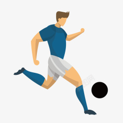 足球杯海报手绘卡通人物踢足球高清图片