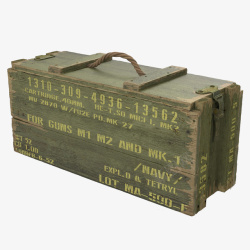 长条木制弹药箱长条绿色形弹药箱高清图片