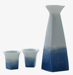 极简日式陶瓷清酒壶酒盅酒杯素材