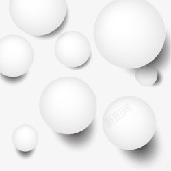 扁平化几何图形白色立体圆球高清图片