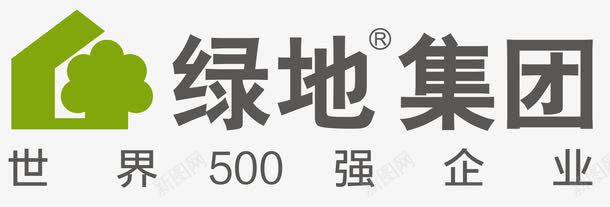 浅绿标黑字东方绿地LOGO图标图标