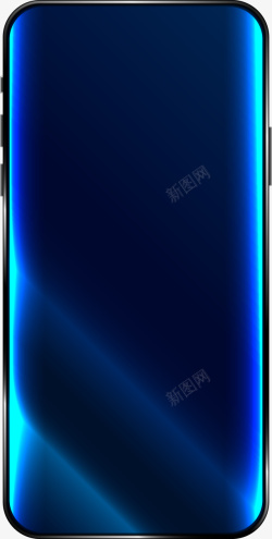 蓝色曲面屏手机素材