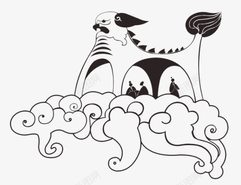 古典中国风文艺装饰广告天庭图标图标