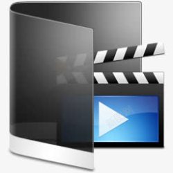 电影屏幕黑视频文件夹图标高清图片