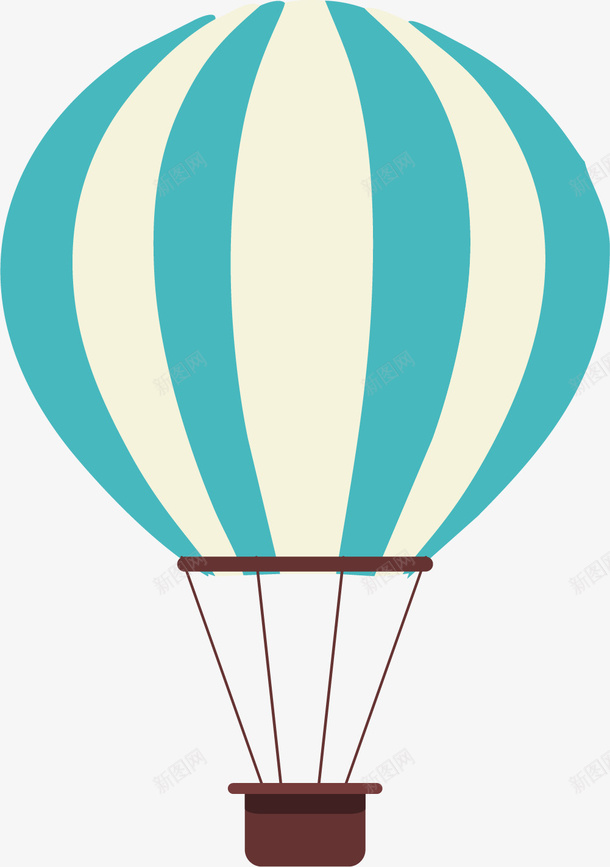 蓝白色条纹卡通热气球png免抠素材_新图网 https://ixintu.com 卡通风格 条纹 炫彩热气球 炫彩风格 矢量热气球 蓝白色