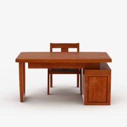 复古书桌棕色古典复古中式书桌高清图片