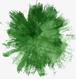 雕刻花卉笔刷水彩绿色笔触矢量图高清图片