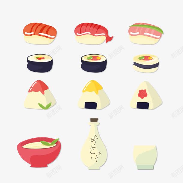 创意日本料理png免抠素材_新图网 https://ixintu.com 卡通元素 寿司 料理插图 日本料理 美食 食物