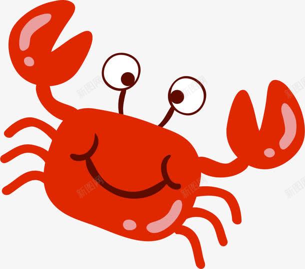 手绘螃蟹png免抠素材_新图网 https://ixintu.com AI 卡通 可爱 夏天 手绘 海洋 红色 线条 螃蟹