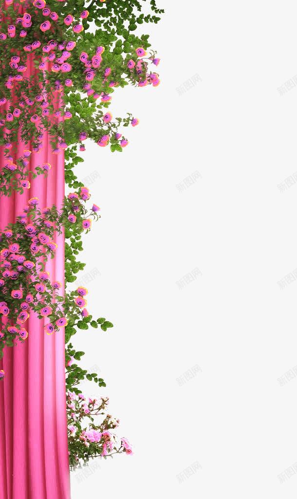 粉色花朵藤蔓墙壁婚礼png免抠素材_新图网 https://ixintu.com 墙壁 婚礼 粉色 花朵 藤蔓