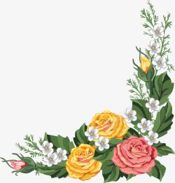 欧式手绘花朵边框素材