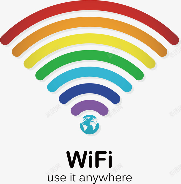 创意WiFi信号矢量图ai免抠素材_新图网 https://ixintu.com WiFi信号 卡通手绘 多彩 彩色 水彩 炫彩 矢量图