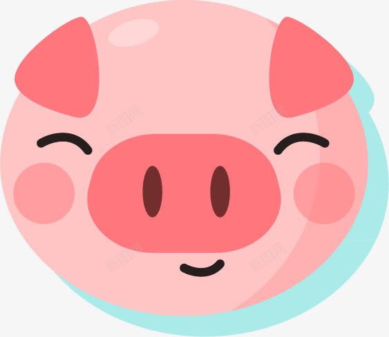卡通猪剪影png免抠素材_新图网 https://ixintu.com 卡通猪 平面 开心表情 手绘 猪 猪剪影 猪头像 粉红色