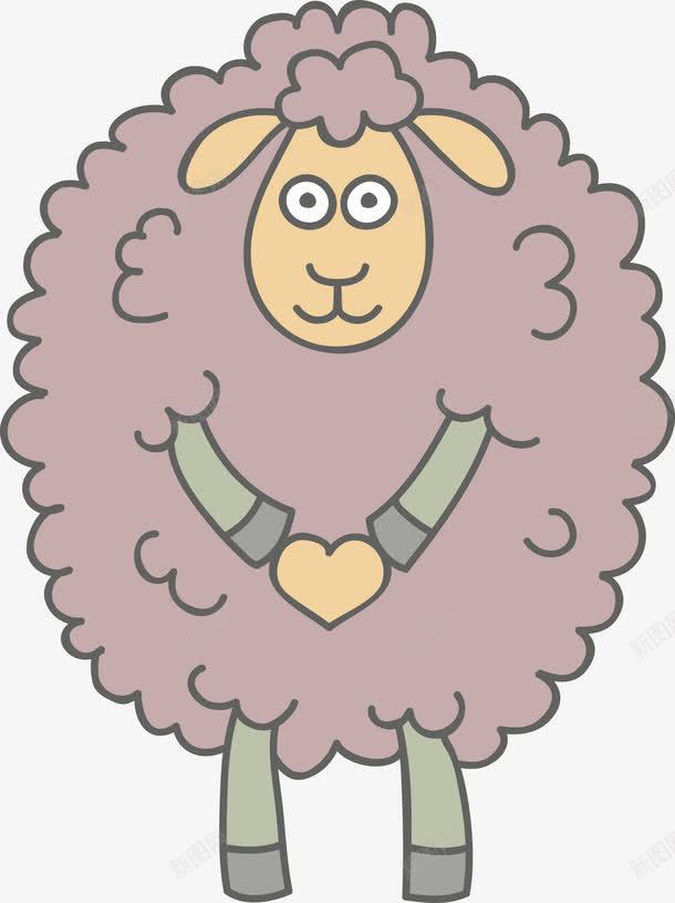 卡通小样png免抠素材_新图网 https://ixintu.com 卡通小样 小羊插画 紫色 羊