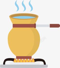 烧开水卡通烧开水炖汤电茶壶插画矢量图高清图片