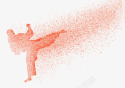 矢量跆拳道跆拳道粒子运动员元素高清图片