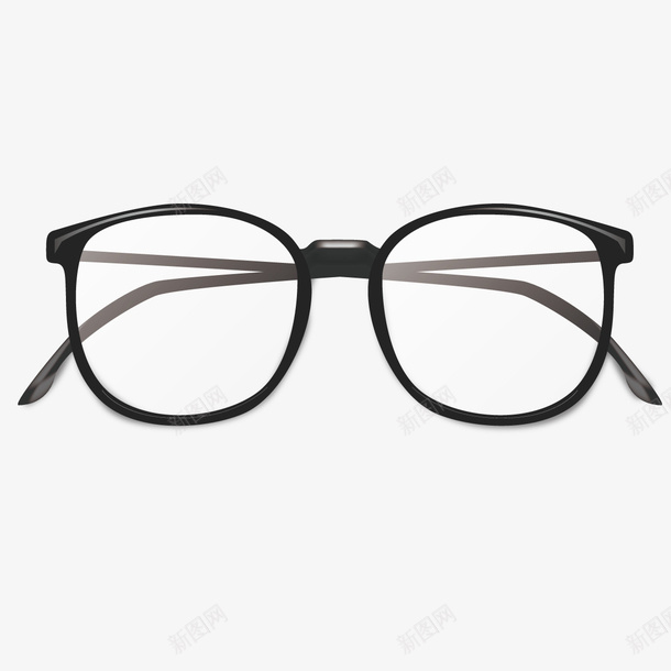 黑框眼镜矢量图ai免抠素材_新图网 https://ixintu.com 男性 眼镜架 装饰 黑色 矢量图