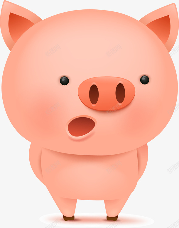 粉色卡通小猪png免抠素材_新图网 https://ixintu.com 免抠PNG 动物 卡通 可爱 小猪 猪崽 粉色 装饰图案