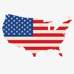 美国纪念日手绘彩色美国地图矢量图高清图片
